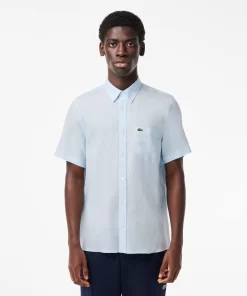 Lacoste Shirts-Men'S Short Sleeve Linen Shirt