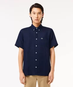 Lacoste Shirts-Men'S Short Sleeve Linen Shirt