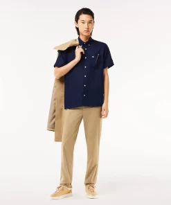 Lacoste Shirts-Men'S Short Sleeve Linen Shirt