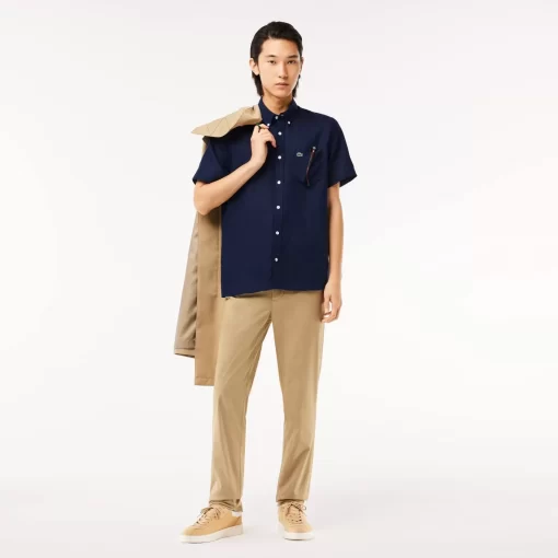 Lacoste Shirts-Men'S Short Sleeve Linen Shirt