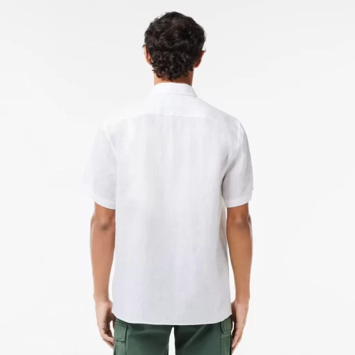 Lacoste Shirts-Men'S Short Sleeve Linen Shirt