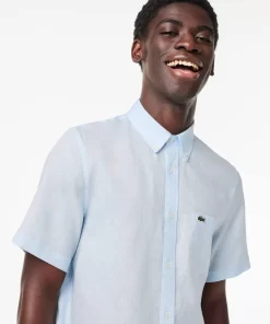 Lacoste Shirts-Men'S Short Sleeve Linen Shirt