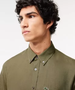 Lacoste Shirts-Men'S Short Sleeve Linen Shirt