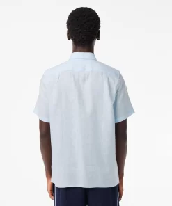 Lacoste Shirts-Men'S Short Sleeve Linen Shirt