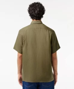 Lacoste Shirts-Men'S Short Sleeve Linen Shirt