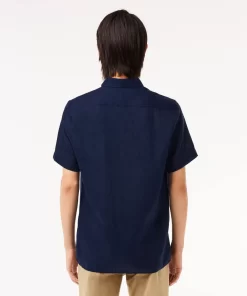 Lacoste Shirts-Men'S Short Sleeve Linen Shirt