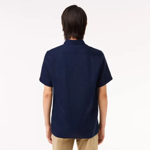 Lacoste Shirts-Men'S Short Sleeve Linen Shirt