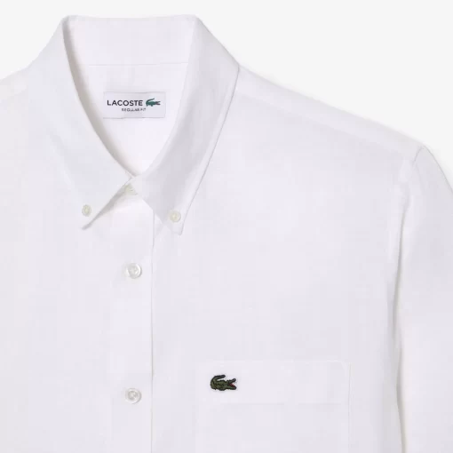 Lacoste Shirts-Men'S Short Sleeve Linen Shirt