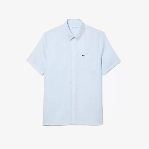 Lacoste Shirts-Men'S Short Sleeve Linen Shirt