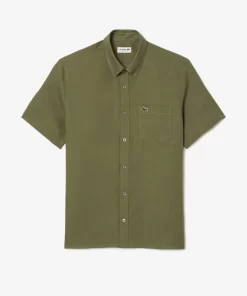 Lacoste Shirts-Men'S Short Sleeve Linen Shirt