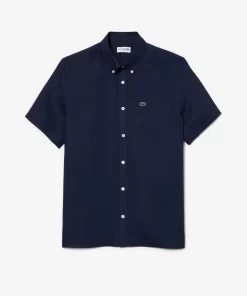 Lacoste Shirts-Men'S Short Sleeve Linen Shirt