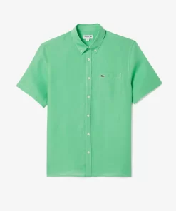 Lacoste Shirts-Men'S Short Sleeve Linen Shirt