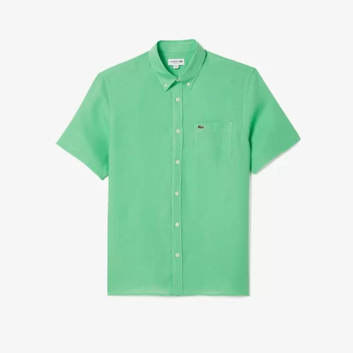 Lacoste Shirts-Men'S Short Sleeve Linen Shirt