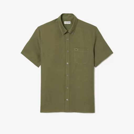 Lacoste Shirts-Men'S Short Sleeve Linen Shirt