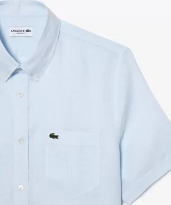 Lacoste Shirts-Men'S Short Sleeve Linen Shirt