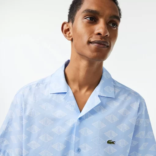 Lacoste Shirts-Men'S Short Sleeve Monogram Print Shirt