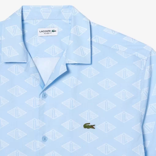 Lacoste Shirts-Men'S Short Sleeve Monogram Print Shirt