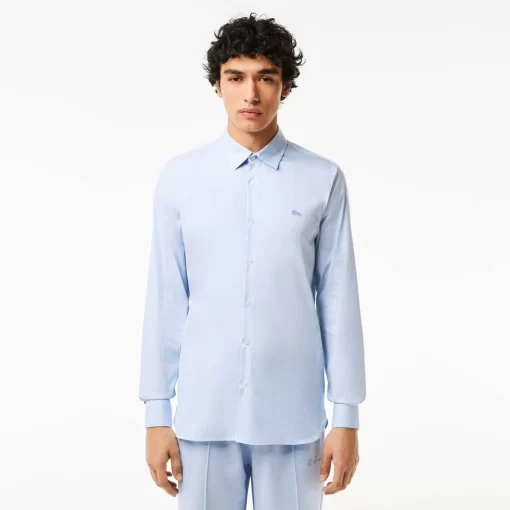 Lacoste Shirts-Men'S Slim Fit Check Stretch Poplin Shirt