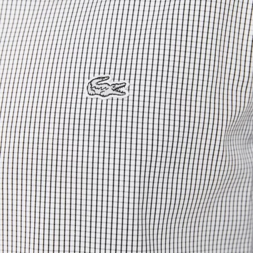 Lacoste Shirts-Men'S Slim Fit Check Stretch Poplin Shirt