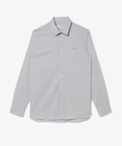 Lacoste Shirts-Men'S Slim Fit Check Stretch Poplin Shirt