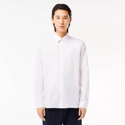 Lacoste Shirts-Men'S Slim Fit French Collar Cotton Poplin Shirt