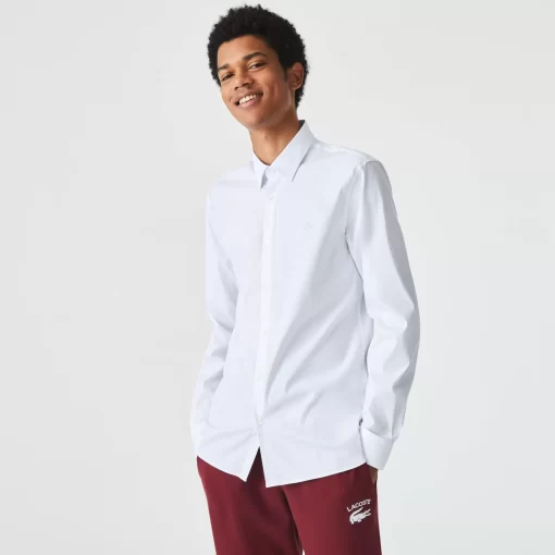 Lacoste Shirts-Men'S Slim Fit French Collar Cotton Poplin Shirt