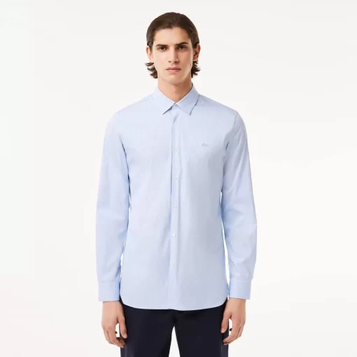 Lacoste Shirts-Men'S Slim Fit Striped Stretch Poplin Shirt