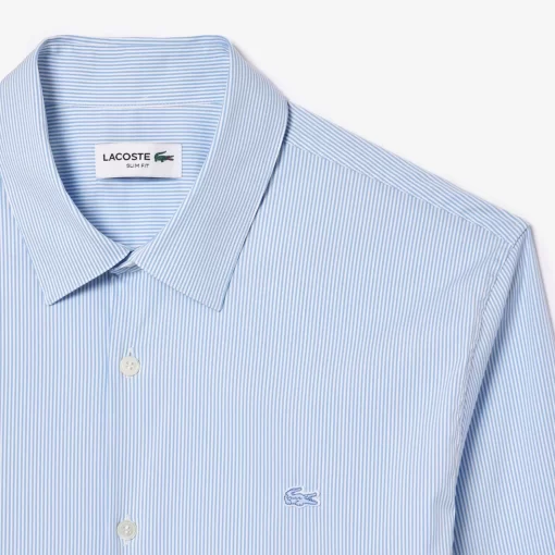 Lacoste Shirts-Men'S Slim Fit Striped Stretch Poplin Shirt