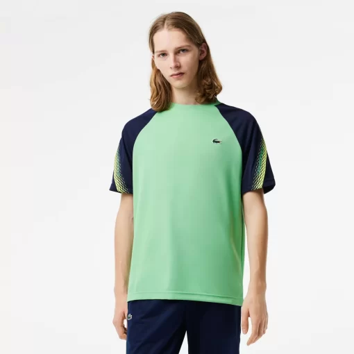 Lacoste Tennis-Men'S Sport Regular Fit Logo Stripe T-Shirt