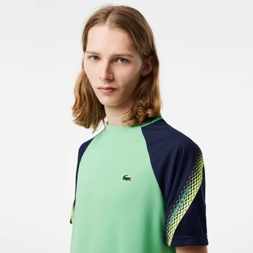 Lacoste Tennis-Men'S Sport Regular Fit Logo Stripe T-Shirt