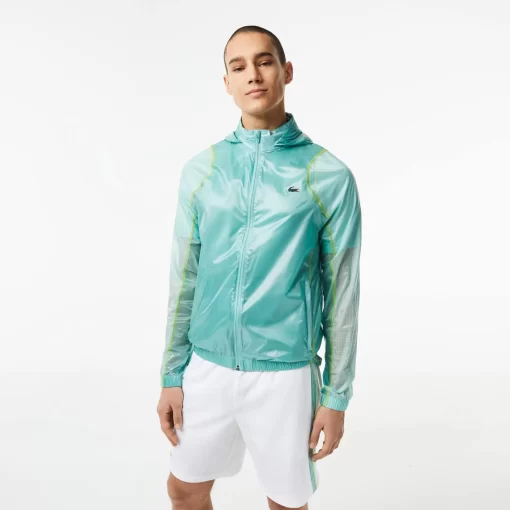 Lacoste Fitness & Training-Men'S Sport Waterproof Hooded Windbreaker