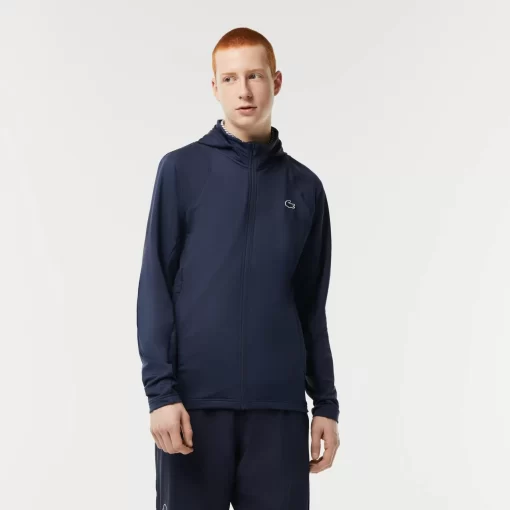 Lacoste Fitness & Training-Men'S Sport Zipped High-Neck Hooded Sweatshirt