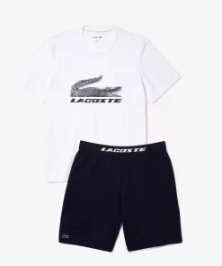 Lacoste Underwear & Lounge Wear-Men'S Stretch Cotton Short Pyjamas Set