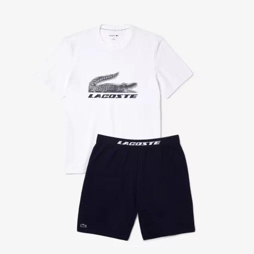 Lacoste Underwear & Lounge Wear-Men'S Stretch Cotton Short Pyjamas Set