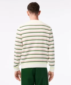 Lacoste Knitwear-Men'S Striped French Made V-Neck Sweater