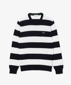 Lacoste Knitwear-Men'S Striped Organic Cotton Jersey Sweater