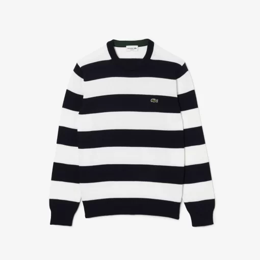 Lacoste Knitwear-Men'S Striped Organic Cotton Jersey Sweater