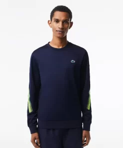 Lacoste Tennis-Men'S Tennis Classic Fit Logo Stripe Sweatshirt