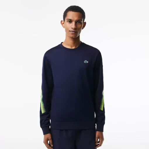 Lacoste Tennis-Men'S Tennis Classic Fit Logo Stripe Sweatshirt