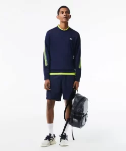 Lacoste Tennis-Men'S Tennis Classic Fit Logo Stripe Sweatshirt