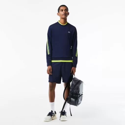 Lacoste Tennis-Men'S Tennis Classic Fit Logo Stripe Sweatshirt