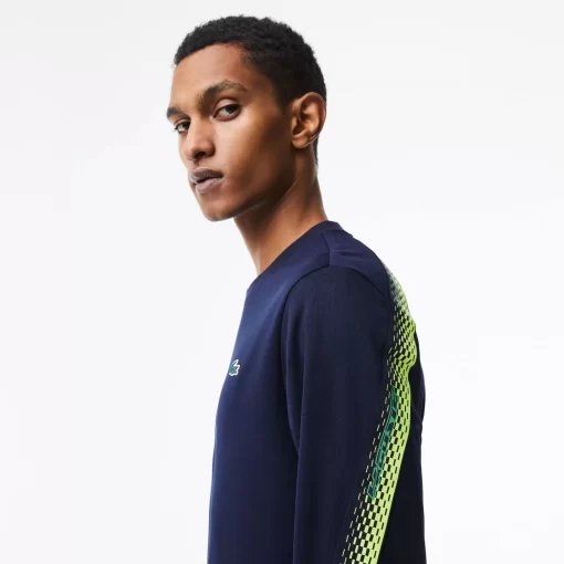 Lacoste Tennis-Men'S Tennis Classic Fit Logo Stripe Sweatshirt