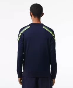 Lacoste Tennis-Men'S Tennis Classic Fit Logo Stripe Sweatshirt