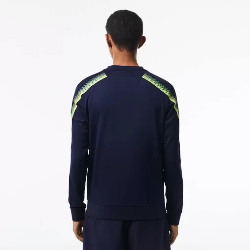 Lacoste Tennis-Men'S Tennis Classic Fit Logo Stripe Sweatshirt