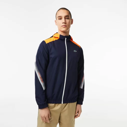 Lacoste Tennis-Men'S Tennis Recycled Polyester Hooded Jacket