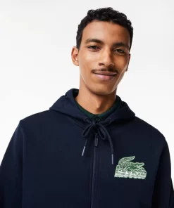 Lacoste Sweatshirts-Men'S Unbrushed Fleece Zipped Hoodie