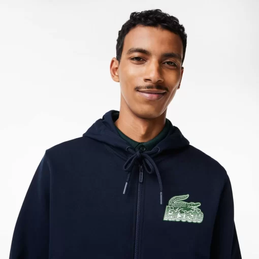 Lacoste Sweatshirts-Men'S Unbrushed Fleece Zipped Hoodie