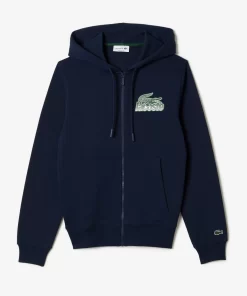 Lacoste Sweatshirts-Men'S Unbrushed Fleece Zipped Hoodie