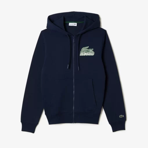 Lacoste Sweatshirts-Men'S Unbrushed Fleece Zipped Hoodie