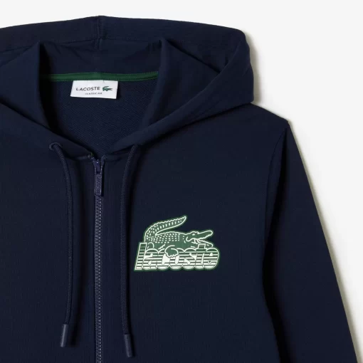 Lacoste Sweatshirts-Men'S Unbrushed Fleece Zipped Hoodie